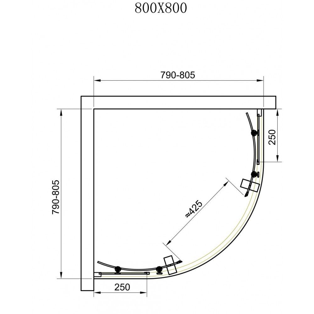 Душевая кабина DUSEL A-511 Silk Screen 800х800