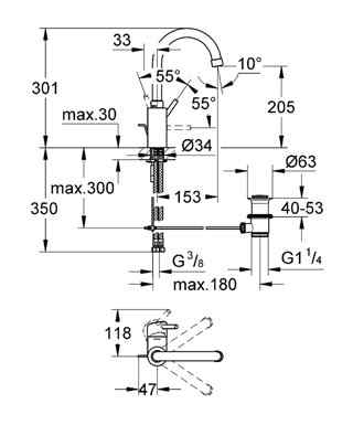 32629001 Concetto OHM basin high spout