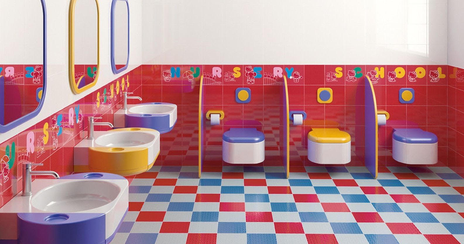 Разноцветная керамическая плитка для детского сада