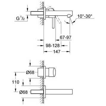 19575001 Concetto OHM trimset basin 2-h wall