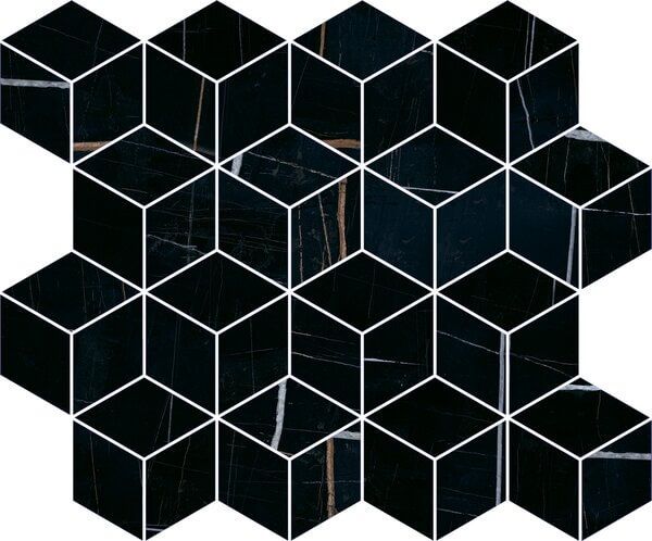 Греппи Декор черный мозаичный T017\14026 375х450