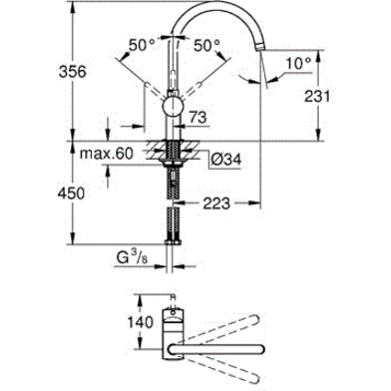 32917LS0 Minta OHM sink C-spout