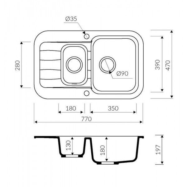 Кухонная мойка Marmorin IGNIS, 435513