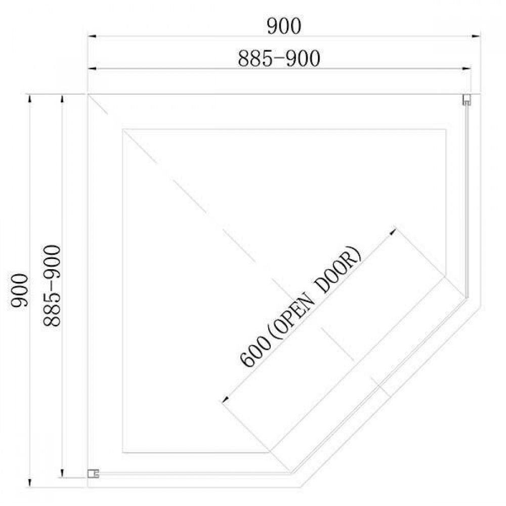 Душевая кабина DUSEL DL197 Black Matt 900х900