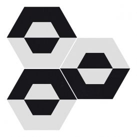 Cube white natural hexagon wall 25x32