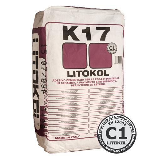 Серый клей для плитки Litokol. Класс С1. K170025