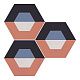 Cube red natural hexagon 25x30