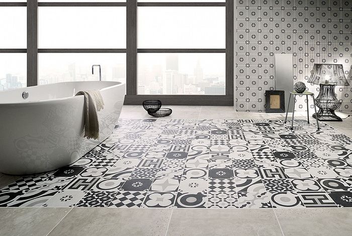 Керамогранитная плитка Cementine_black&white Ceramica Fioranese